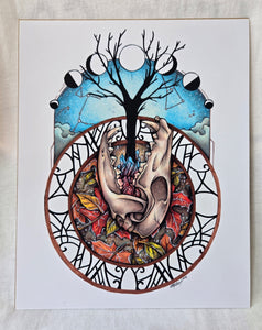 Moon Phase & Animal Skull Print By Zaheroux