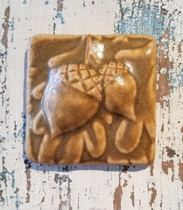 Pewabic 3x3 Acorn Tile